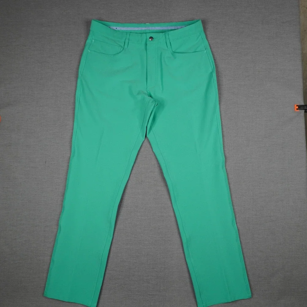 FootJoy Mens Athletic Fit Golf Pants Mint Green Performance Stretch W34 L32 - Picture 1 of 11